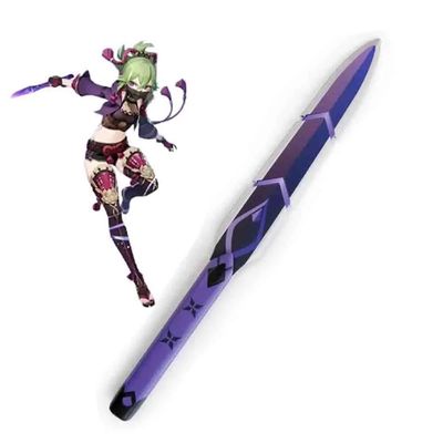 Game Genshin Impact Kuki Shinobu FRP Mask Wig Long Whip Weap