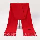 Red Chinese Cashmere Winter Plain Shawls Scarf Tassels Sprin