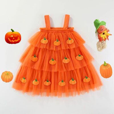 Toddler Girls Costume Kids Halloween Tulle Dress Casual Bat/