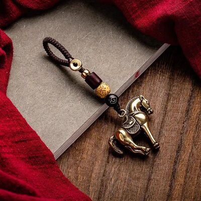 2026 Year Of Chinese Zodiac Horse Lucky Pendant Keychain Cop