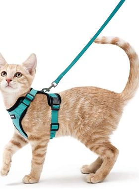 Cat Harness and Leash for Walking,Escape Proof Soft Adjustab