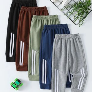 Pants Casu Children Solid Color Waffle Pcs Boys Sports