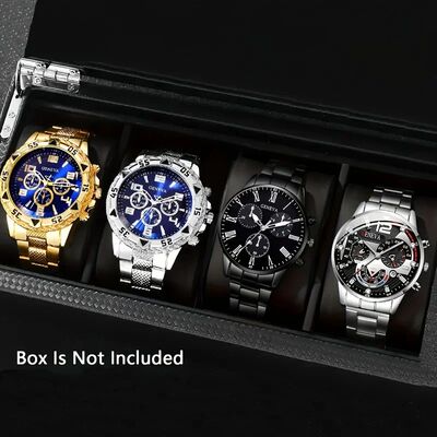 1pcs fashionable men's quartz watch - stainless steel s