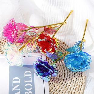 Artificial Flower Foil Rose Flower Valentine'S Day Gifts 24k