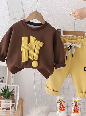 2024 Boys Sweatshirt Sets Children Round Neck Warm Suit Spri