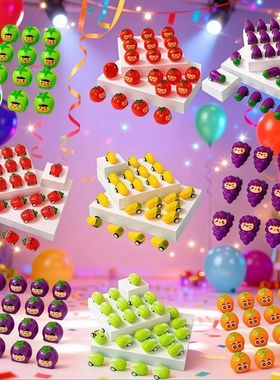 12/24Pcs Cartoon Fruit Theme Car for Birthday Baby Shower Ea