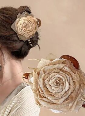 Ladies' Hair Clip Retro French Gentle Elegant headwear Rose