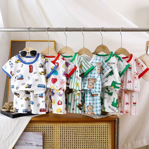 2PCS Children Clothing Set Child T-shirt Suit Summer Cotton