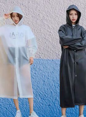 1pc Hooded Rain Coat Women Men Impermeable Thickened Waterpr