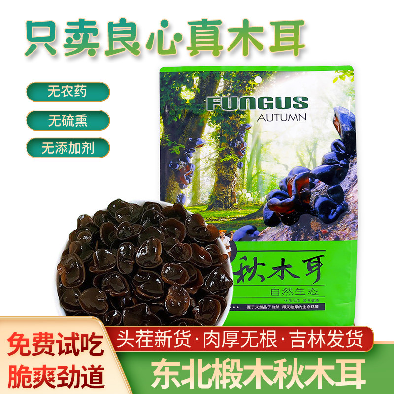 长白山黑木耳500g新货肉厚东北特产小碗耳非特级秋木耳干货云耳 - 东北特产秋木耳体验店出品