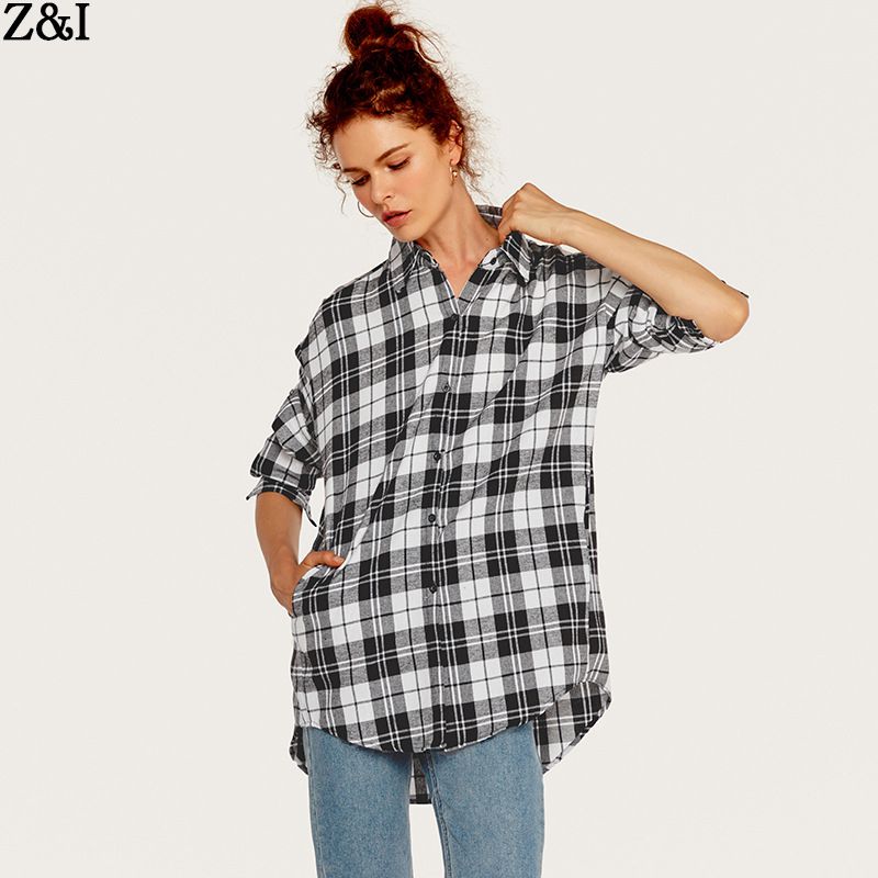 2019 Summer and fall Plaid stripes lady shirt Europe and America leisure time Irregular Mid length version Show thin shirtin the Play mode/Anime/Periphery/cos/Board games ,  Cosplay Apparel/Props/Service ,  Cosplay Women  category - from Buy2taobao.com to provide professional Taobao agent buy service