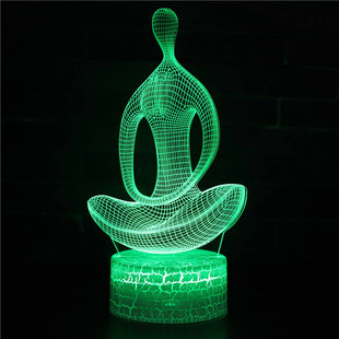 抽象系列冥想瑜伽3D立体小夜灯充电LED台灯劳苦作乱事付