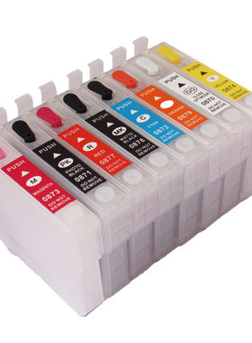 适用爱普生Epson R1900打印机填充连供墨盒T0870-879颜料防水墨水