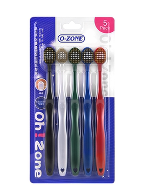 【5支优惠装】牙刷成人软毛宽头大头双重倍洁柔软护龈家庭装家用