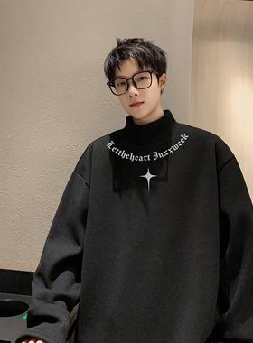 德绒半高领打底衫男2025新款秋冬季加绒长袖T恤重磅保暖内搭卫衣