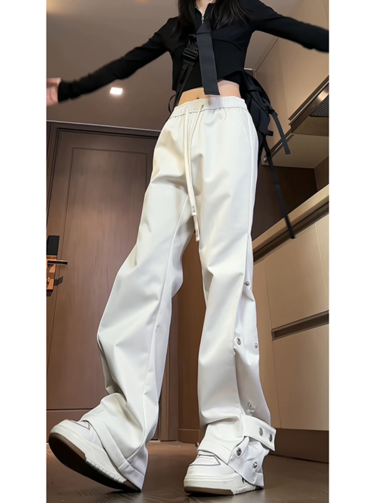 潮流简约加绒加厚工装冲锋裤