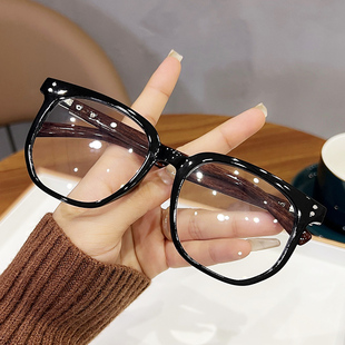 老花镜防蓝光女士眼镜框时尚 复古大框眼镜潮流木纹高清男老花眼镜