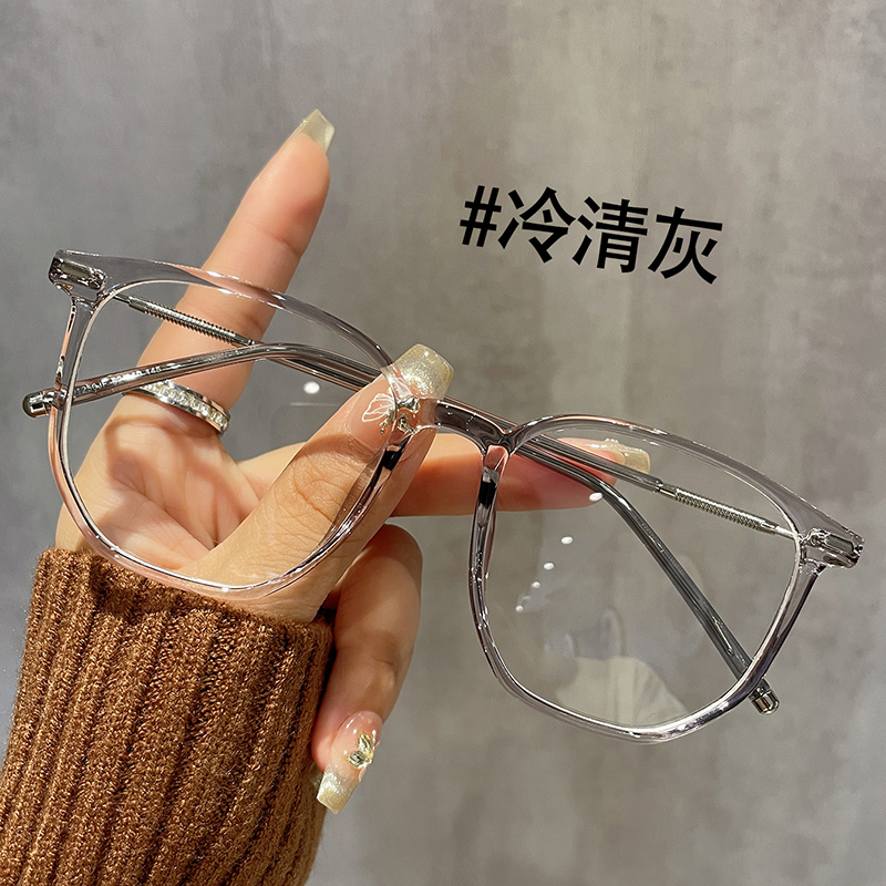 冷茶色防蓝光眼睛镜架潮超轻眼镜框女可配度数近视镜片大框素颜韩