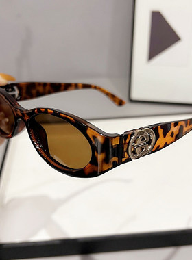 豹纹墨镜女高级感大脸男士太阳镜防紫外线2026年复古眼镜网红同款