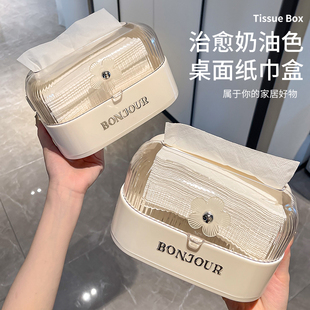 高档纸巾盒家用客厅桌面轻奢餐巾纸盒高颜值创意卧室餐桌抽纸盒
