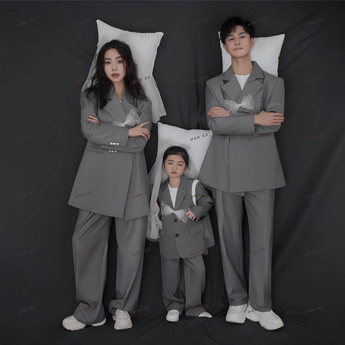 新款影楼韩式亲子摄影全家福服装