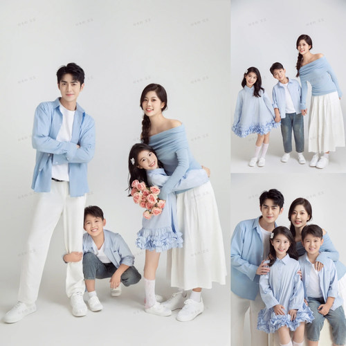一家三口四口全家福摄影主题套装