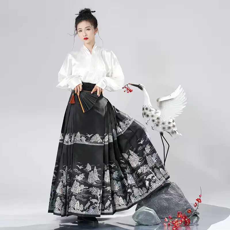 新中式国风汉服马面裙套装女新款