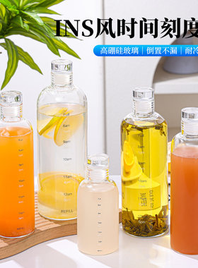玻璃时间刻度冷萃水杯
