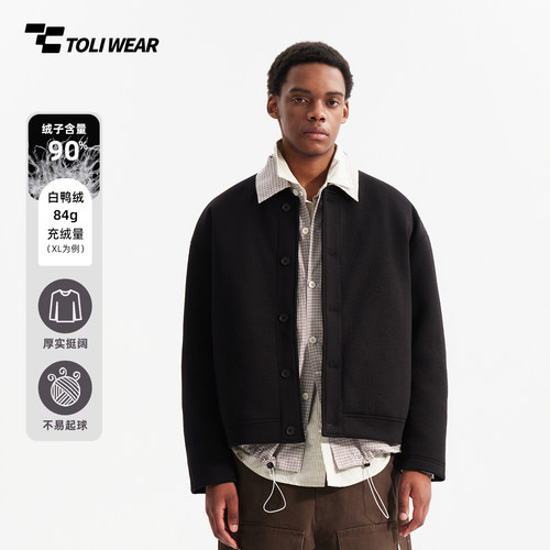 重磅空气层国潮宽松羽绒卫衣夹克