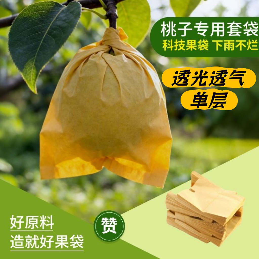桃子套袋水蜜桃黄桃纸袋果袋防水防虫油桃蟠桃专用套袋桃子树套袋