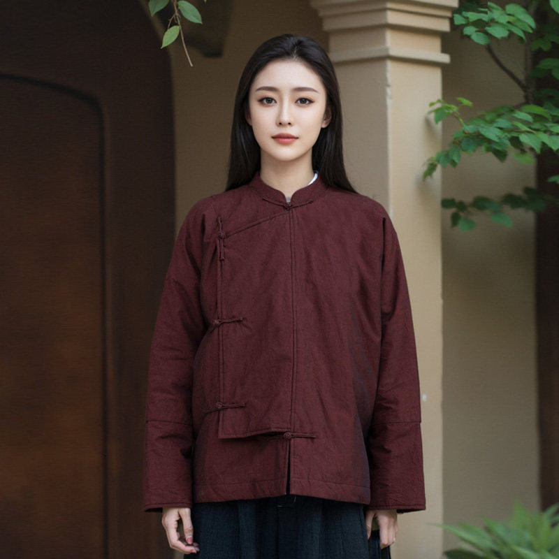 知笔墨原创设计安克拉红汉麻中式小棉袄 手工盘扣斜襟中式外套,女装/女士精品,棉衣/棉服,淘宝优惠券,粉丝福利购,淘宝优惠卷