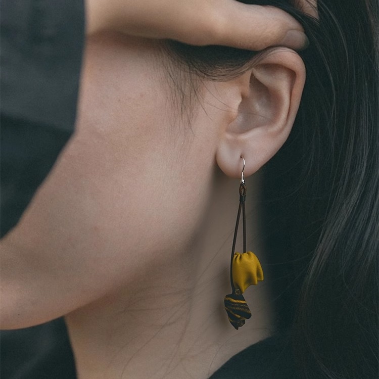 知笔墨原创设计耳坠 中式 香云纱坠饰 复古小众高级感