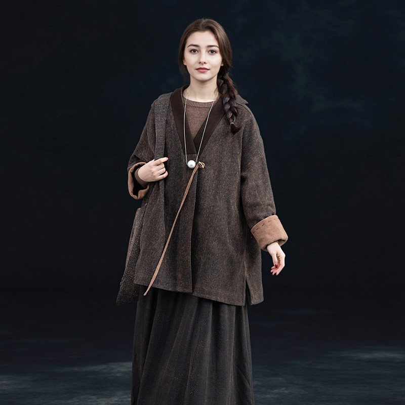 重磅柞蚕丝香云纱开衫禅意外套