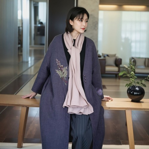 长款汉服禅意棉袍子茶服外套冬