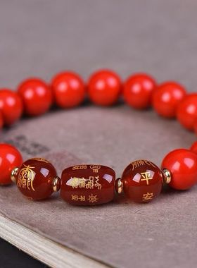 普陀朱砂十二生肖手串本命年太岁化2026马年手链女男马鼠牛兔鸡