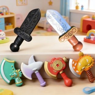 萌趣小玩具超萌冷兵器玩具招财斧子宝剑小玩具PU软胶创意刀剑玩具