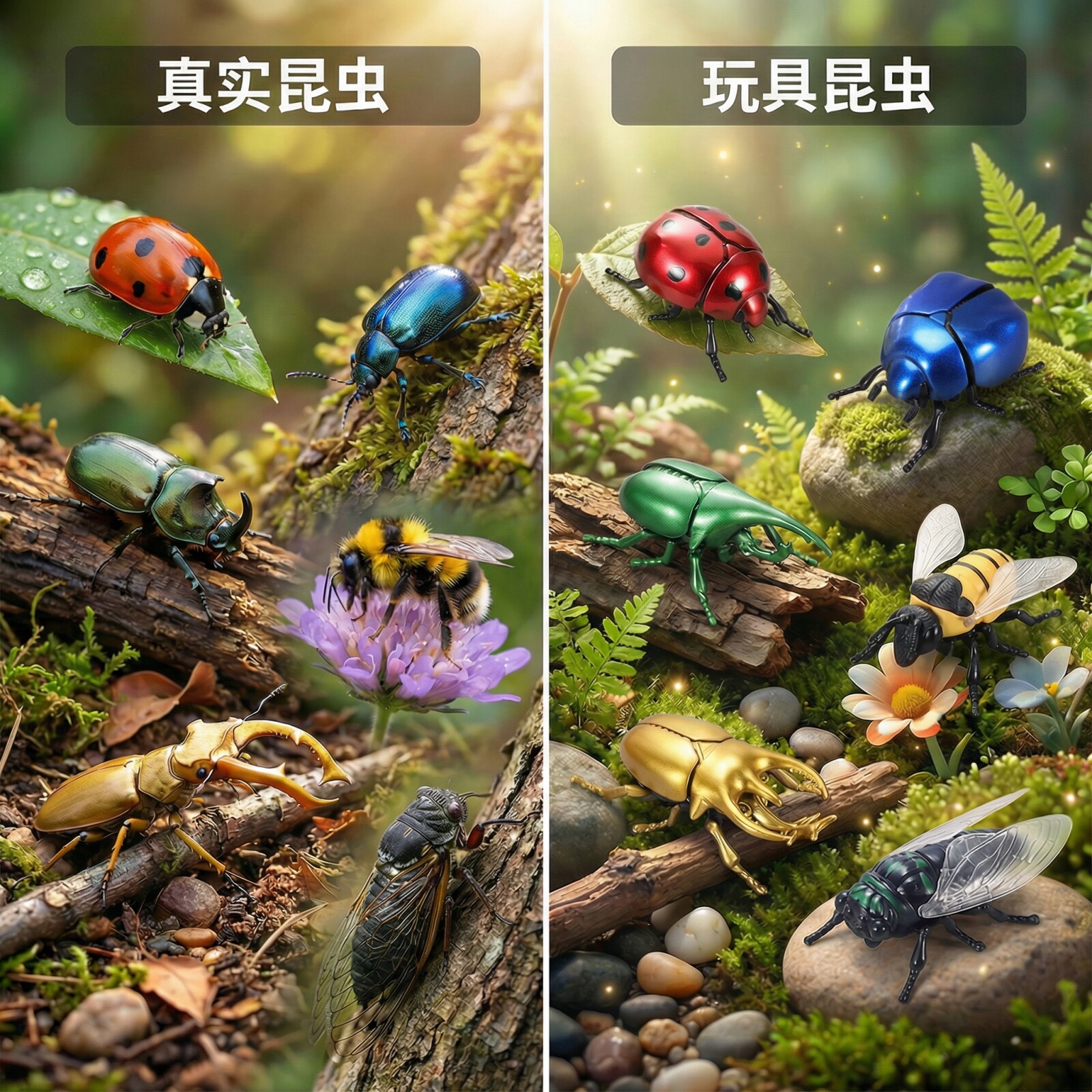 上发条立体昆虫发条玩具儿童益智爬行仿真动物虫子模型礼盒男女孩