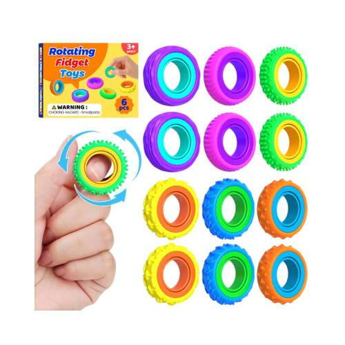 新Fidget Toys儿童旋转感官环 硅胶解压玩具 益智感官戒指减压ADH