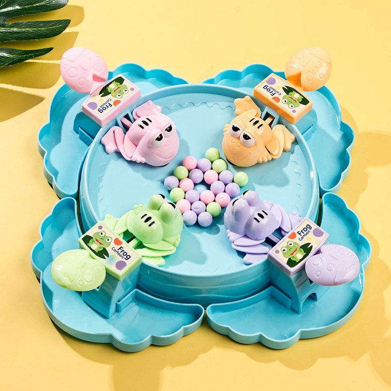 疯狂贪吃青蛙吃豆球儿童亲子益智对战桌面小游戏趣味抖音同款玩具