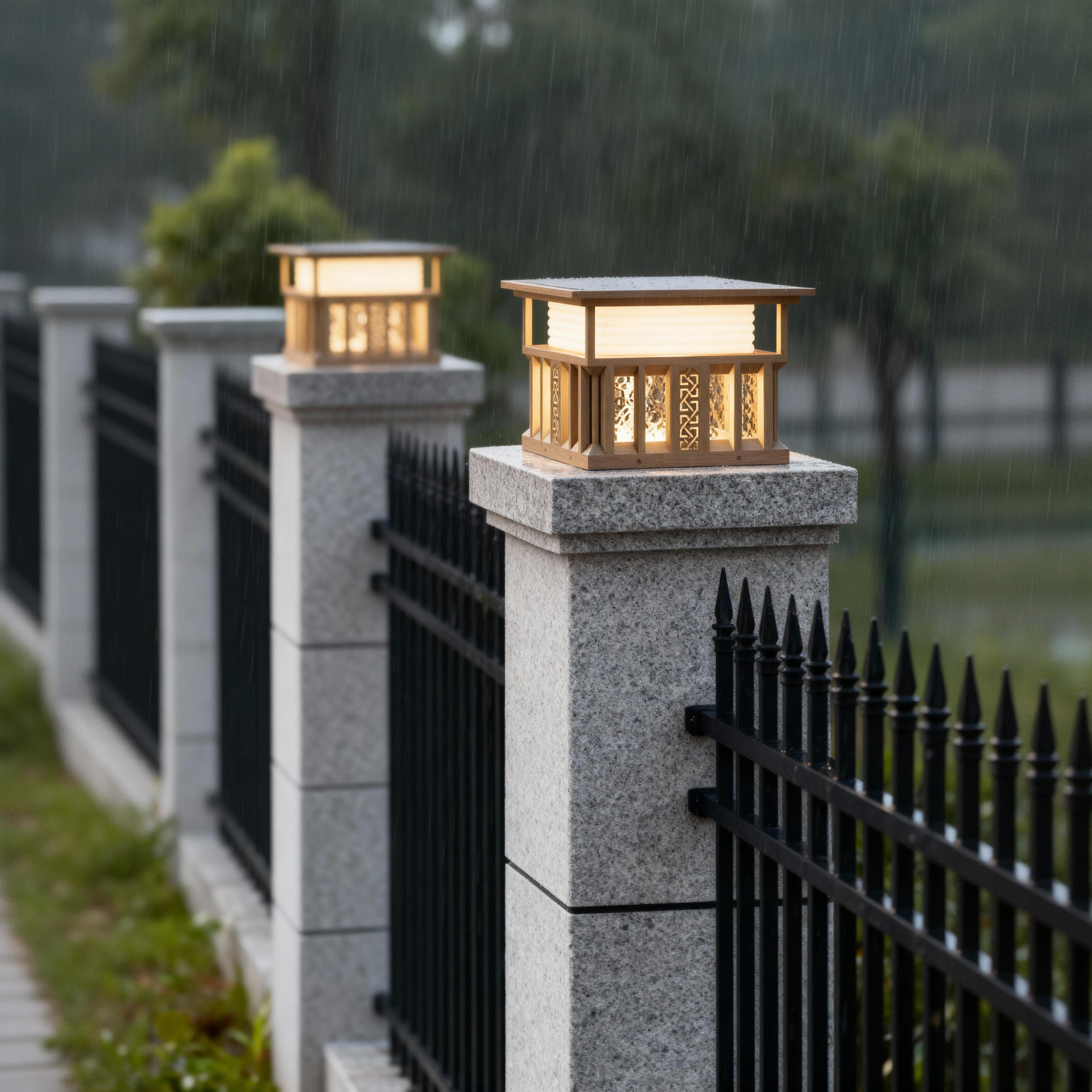 太阳能户外防水庭院柱头灯