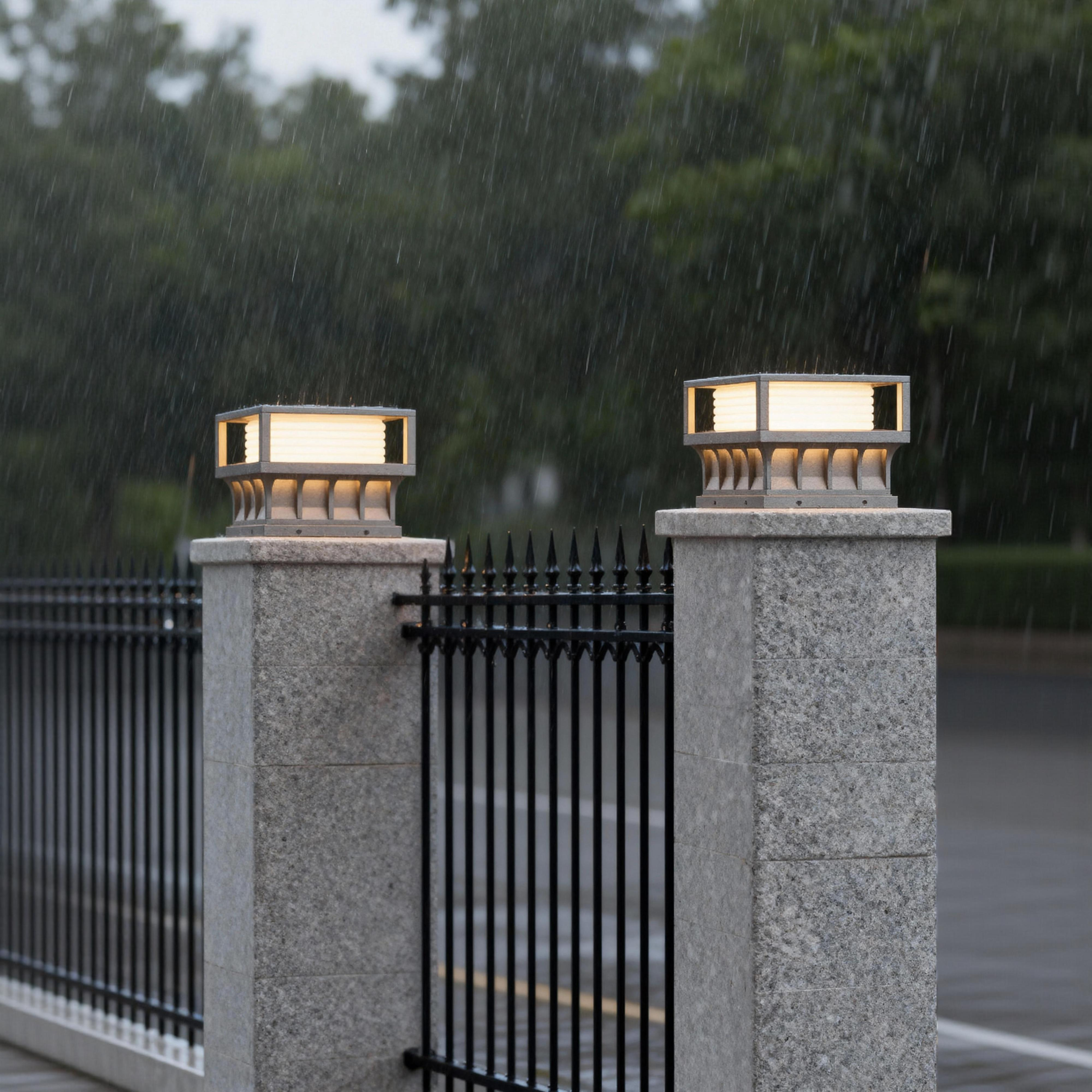 全铜太阳能防水庭院柱头灯