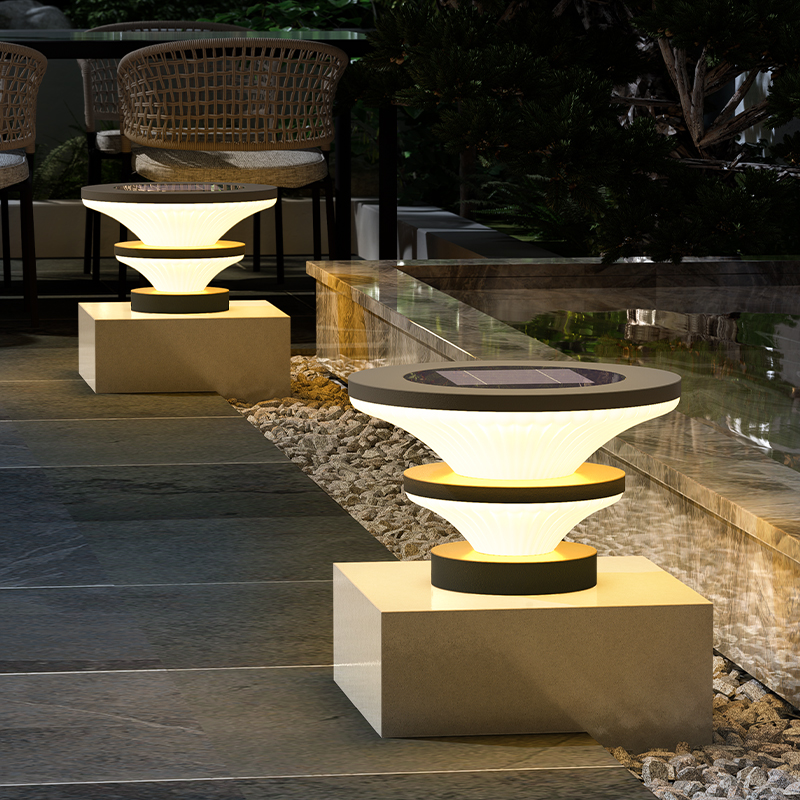 太阳能柱头灯户外防水景观庭院