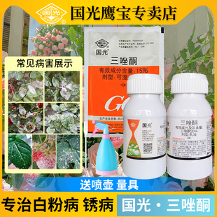 国光三唑酮白粉病梨树锈病杀菌剂月季草坪多肉葡萄紫薇绣球粉锈宁