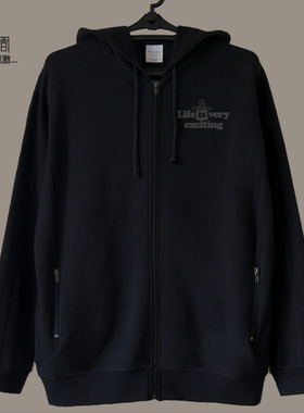 春季男卫衣纯棉毛圈拉链开衫卫衣外套男薄卫衣青年帽衫不加绒纯色