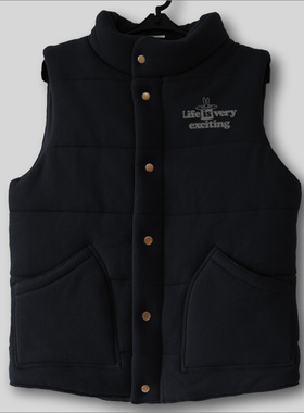 马夹加厚男马甲男款保暖背心印花拉链休闲坎肩立领晨跑夜跑有大码