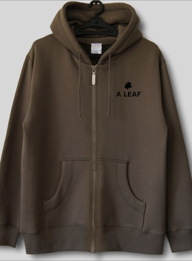 东部时间 印花外套拉链开衫卫衣 男款加绒连帽衫休闲欧美男士青年