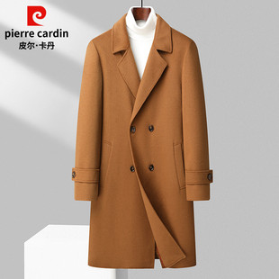 皮尔卡丹2025秋冬加厚双面羊毛呢大衣男中长款羊绒外套毛呢子风衣