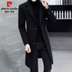 皮尔卡丹男羊毛呢大衣中长款 冬季 休闲中青年羊绒加厚风衣呢子外套