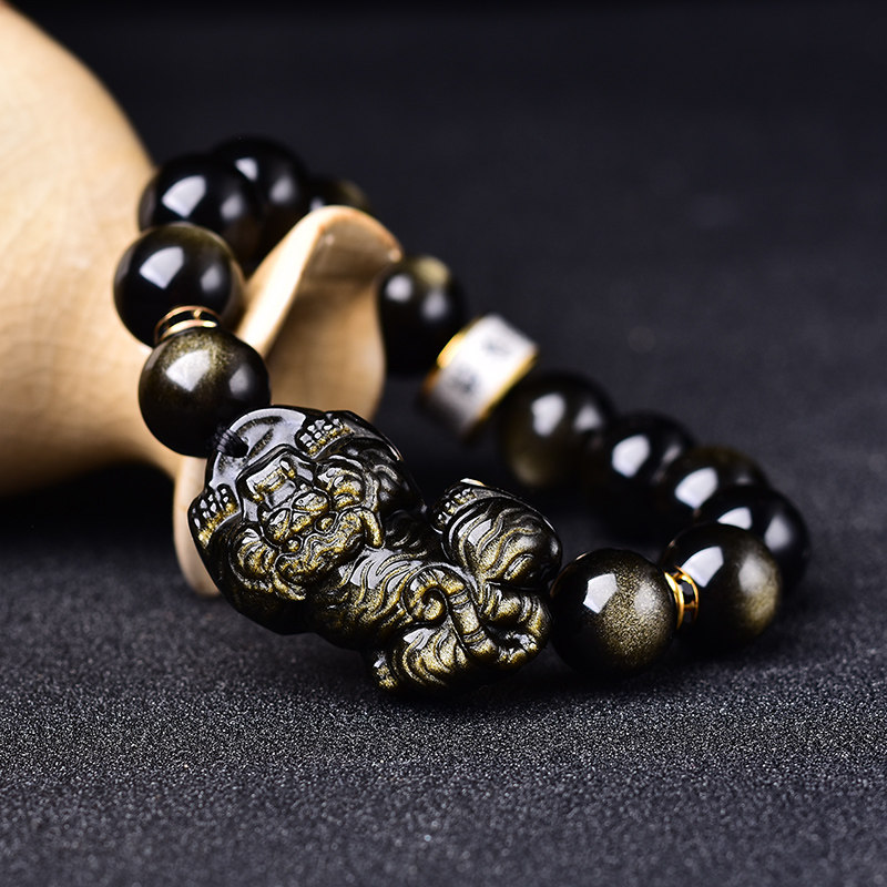 金曜石瑞虎手链老虎饰品手串虎形虎型生肖虎属牛本命年吉祥物男大