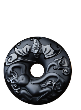 吉狮赐桃黑曜石生肖猴吊坠玉猴牛吉祥物猴型猴形饰品饰物玉石挂件